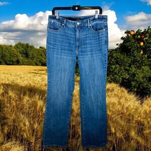 Talbots Women's 12 Medium Dark Blue Wash Barely Boot Jeans Closet Essential